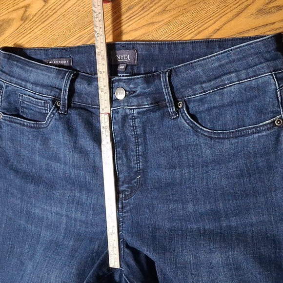 NYDJ Jeans 14P Womens BLUE  Dark MARILYN STRAIGHT LEGS Preowned Used - Picture 5 of 8
